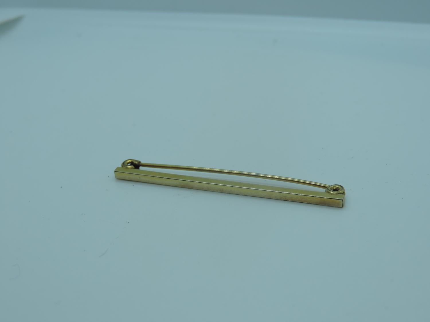 12ct Yellow Gold Front, Back and Sides Tie Pin - 2.3gms - Image 3 of 3