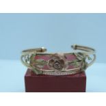 9ct Yellow and Rose Gold Bangle - 12gms