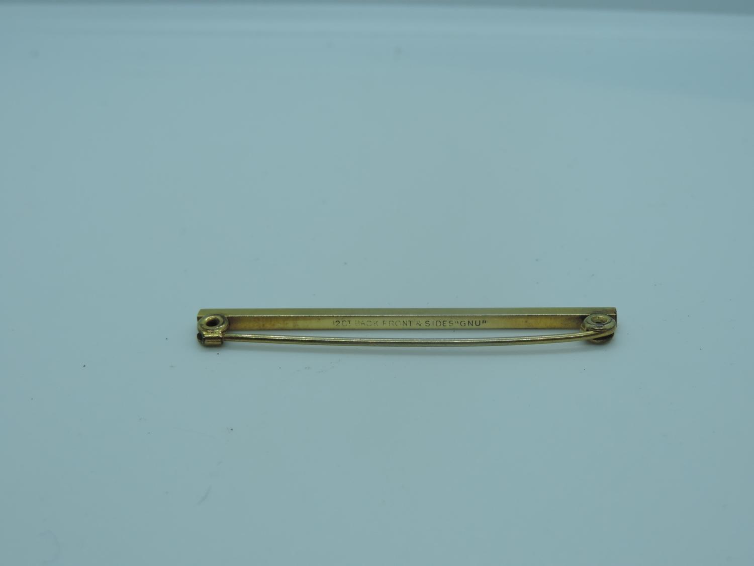 12ct Yellow Gold Front, Back and Sides Tie Pin - 2.3gms - Image 2 of 3