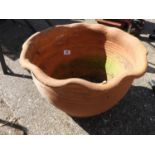 Terracotta Garden Planter with Scalloped Lip - 13" High x 17" Diameter