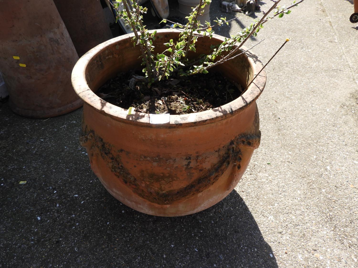 Large Terracotta Circular Garden Planter - 19" High x 19" Diameter