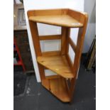 Light Wood Corner Shelving Unit