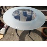 Circular Glass Topped Modern Dining Table