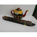 Bargeware Style Tea Pot and Model Barge Boat