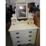 Painted Mirrored Dressing Table with Three Drawers