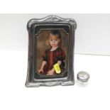 Birmingham Silver Photo Frame and Silver Topped Dressing Table Pot