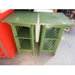 Pair of Painted Plant Stand with Two Shelves under