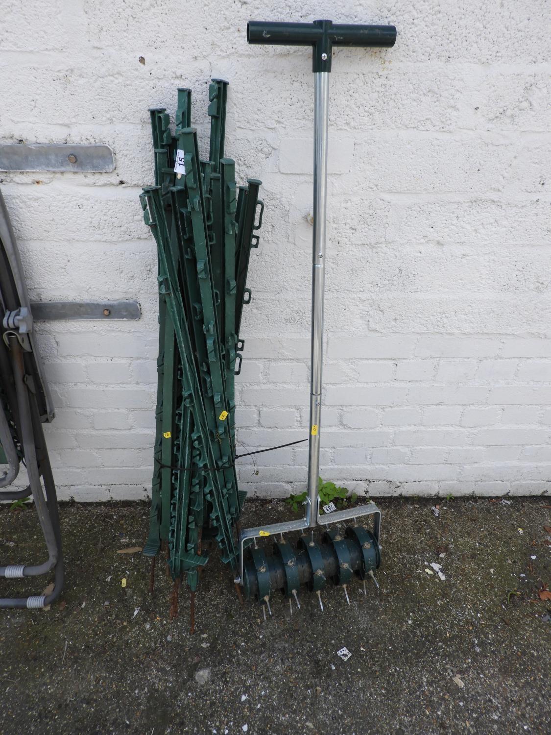 Quantity of Electric Fence Post Stakes and Lawn Aerator