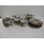 Oriental China part Tea Coffee Set with Lithophane Cups