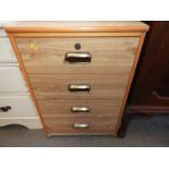 Lockable Wooden Cabinet with Four Drawers