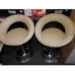 Pair of Leatherette Rise and Fall Stools