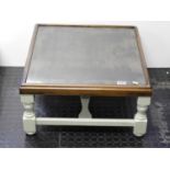 Part Painted Glass Top Coffee Table