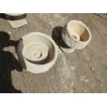 Pair of Concrete Garden Pedestal Planters