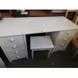 Modern Eight Drawer Dressing Table with Stool