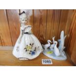 Lladro Figure and Musical Porcelain Ornament