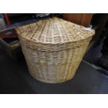 Wicker Corner Laundry Basket