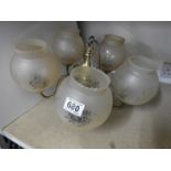 Vintage Light Fitting with Glass Shades