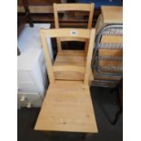 Pair of Light Wood Dining Chairs