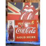 Canvas Wall Hanging - The Rolling Stones and Coca-Cola Metal Wall Clock