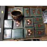 Quantity of Boxed New Antique Copper Effect Vases