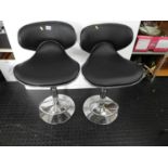 Pair of Modern Chrome Rise and Fall Stools