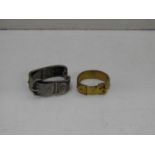 2x Buckle Rings - 1x Unmarked Silver