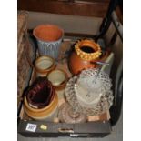 Box of Misc - Stoneware Jars, Cake Stand etc