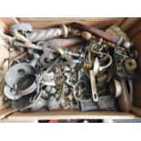 Box of Metalware - Door Furniture etc