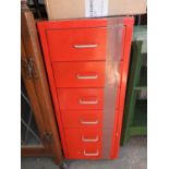 Bank of Six Metal Filing Drawers