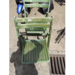 2x Painted Folding Wooden Chairs