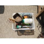 Box of Misc - Garden Sprayer, Tarpaulin etc