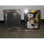 2x White Metal Photo Frames