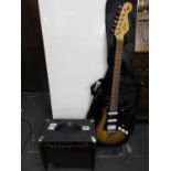 Fender Squier Bullet, Kustom Practice Amp, Lead, Strap and Bag