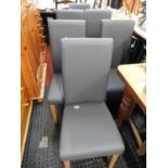 Set of Six Modern Leatherette Dining Chairs