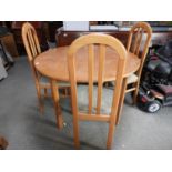 Modern Circular Extending Dining Table and 3x Matching Chairs
