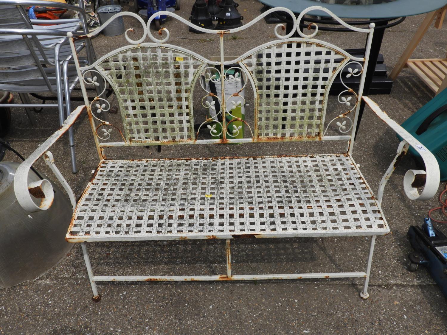 Painted Metal Garden Bench