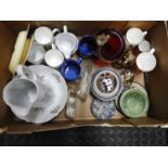 Box of Misc - China, Dartington Paperweights etc