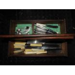 Vintage Wooden Cutlery Box and Contents - Vintage Cutlery