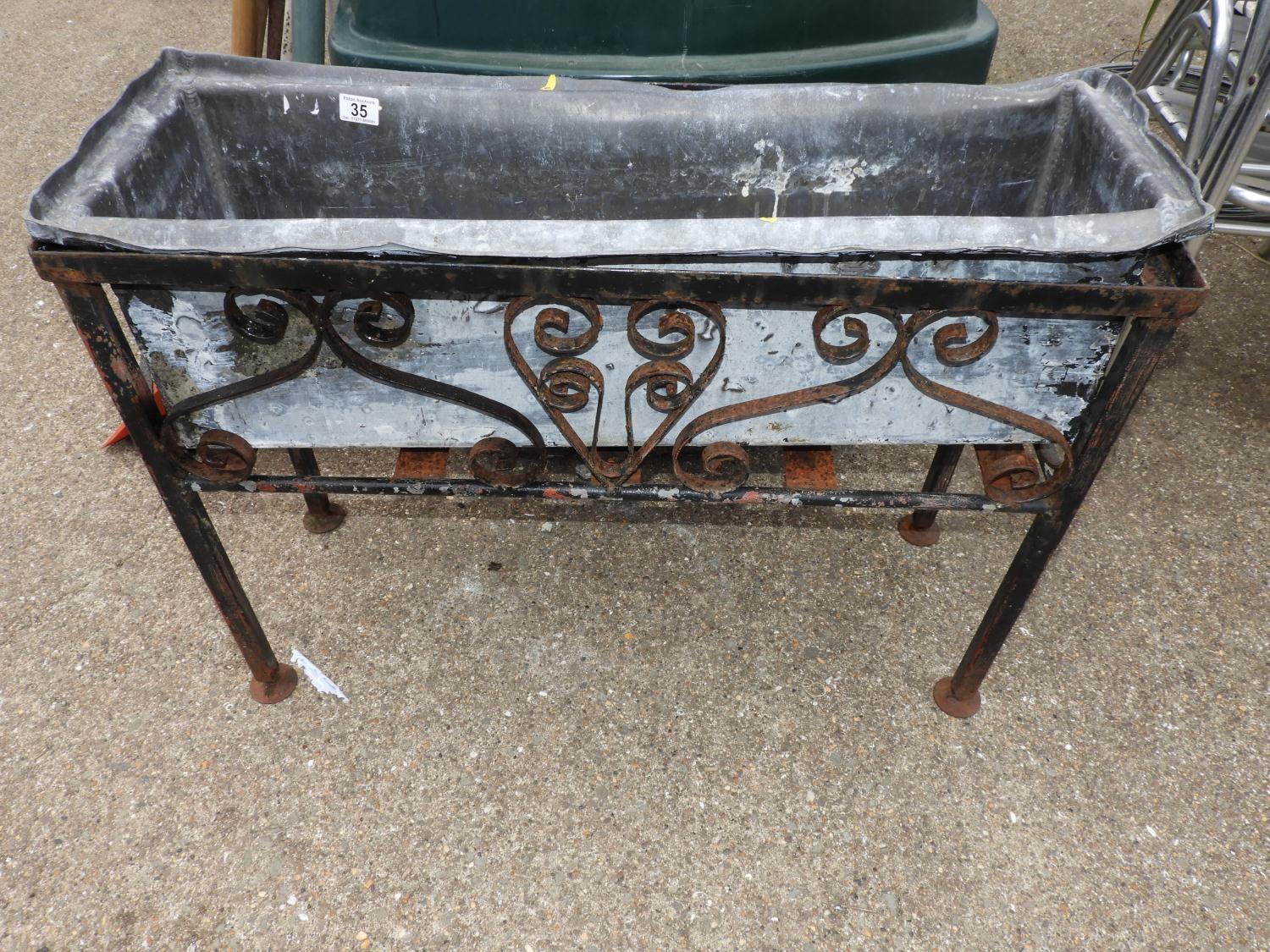 Lead Lined Wrought Iron Garden Planter