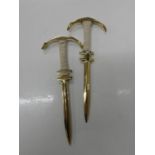 Pair of Brass Anchor Paper Knives