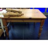 Pine Dining Table with a Spare Set of Legs for Conversion to a Coffee Table