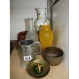 Quantity of Misc - Oriental Vase, Pewter Tankard etc