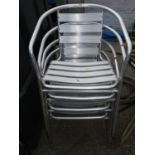 4x Stacking Metal Garden Chairs