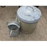 Galvanised Bin and Watering Can