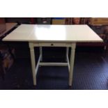 Modern Drop Flap Dining Table with Drawer under