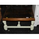 Part Painted Glass Topped Occasional Table