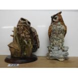 2x Ceramic Owl Ornaments