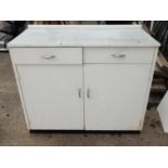 Retro Kitchen Cupboard with Two Drawers