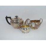 Sliver Plated Teapot, Sugar Bowl and Milk Jug