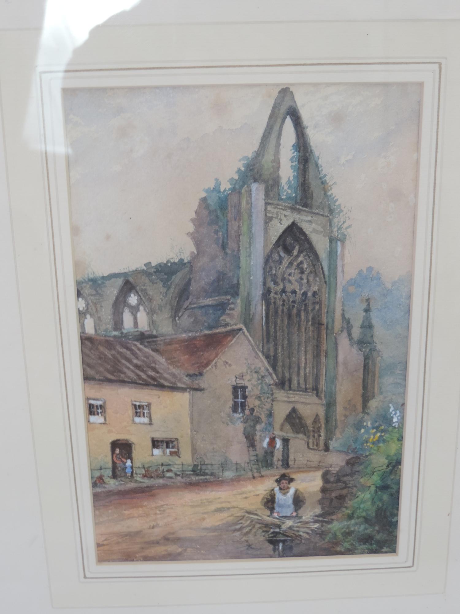 2x Watercolours Chepstow Castle - 10" x 8" and Tintern Abbey - 6" x 9" - Image 2 of 7